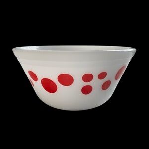 RARE 7 INCH!  Vintage Federal Glass RED Dot Bowl